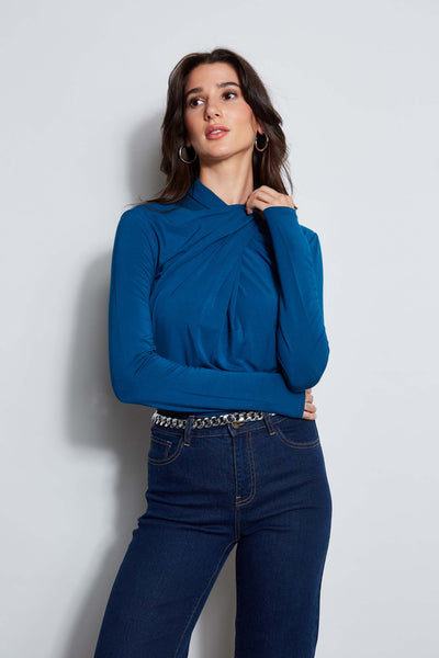 Long Sleeve Twist Neck Knit Image 1