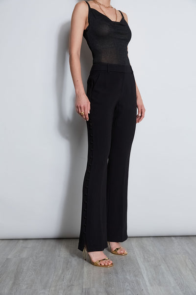 Side Button Crepe Pant Image 7