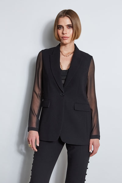 Chiffon Combo Crepe Blazer Image 1