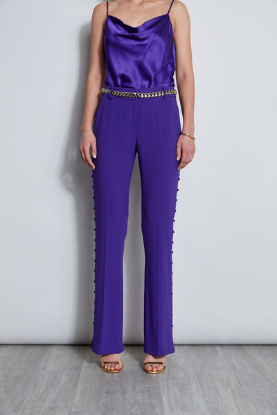 Side Button Crepe Pant Image 1