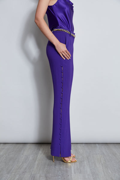 Side Button Crepe Pant Image 5
