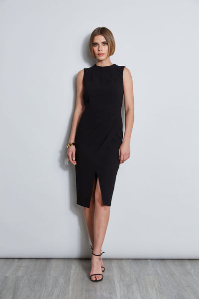 Dart Neck Faux Wrap Dress Image 1