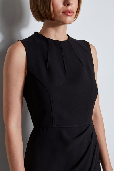 Dart Neck Faux Wrap Dress Image 4