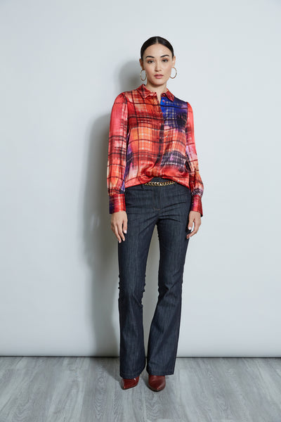 Silk Digital Plaid Shirt Image 2