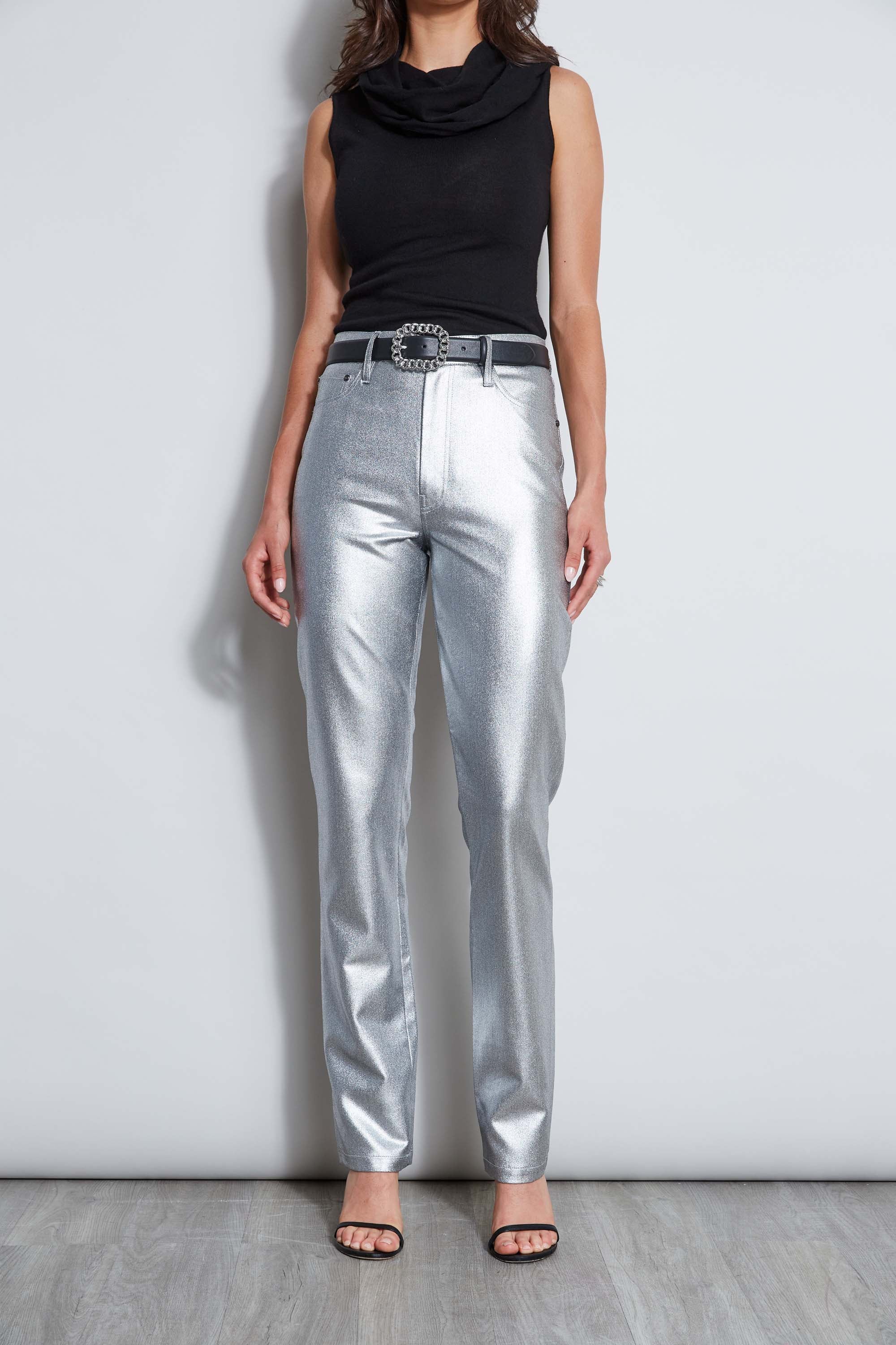 Metallic Stretch Twill Jeans – Elie Tahari