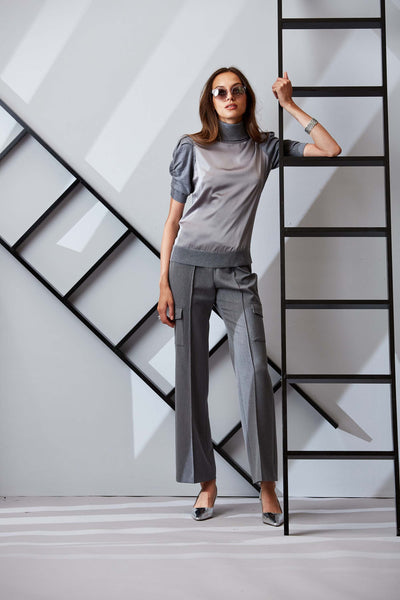 Satin Front Sweater Image 2