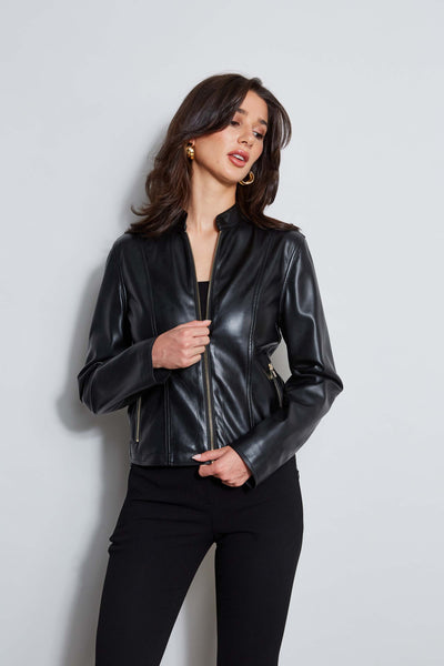 Vegan Leather Moto Jacket Image 3
