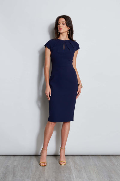 Crepe Keyhole Dart Dress Image 1