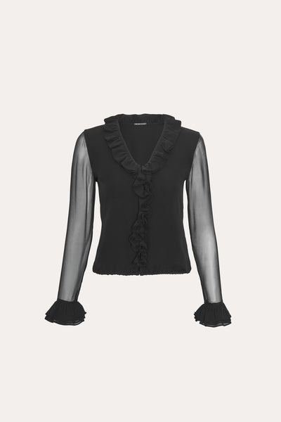 Ruffle Silk Shirt Image 1