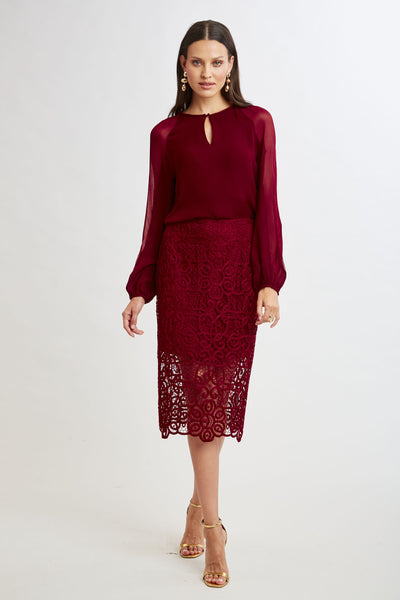 Crochet Lace Midi Skirt Image 3