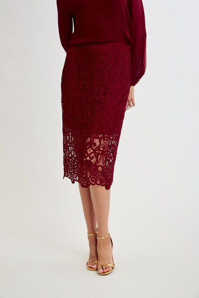Crochet Lace Midi Skirt Image 4