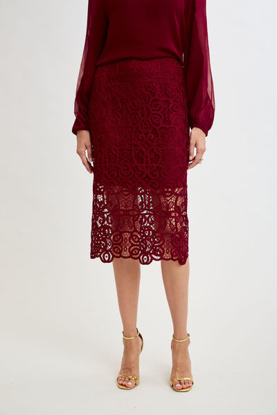 Crochet Lace Midi Skirt Image 1