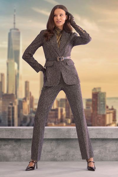 Fit & Flare Metallic Tweed Pant Image 2