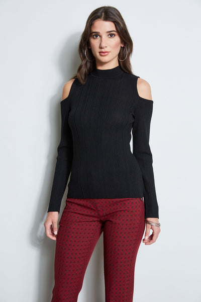 Cold Shoulder Mock Neck Sweater Image 1