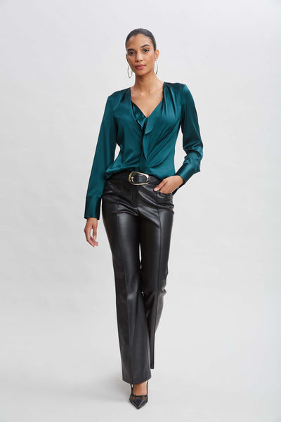 Silk Satin Contour Ruffle Shirt Image 4