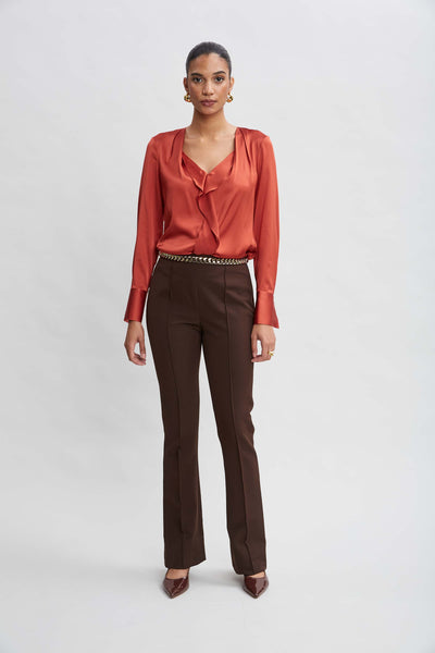Crepe Seam Slit Flare Pant Image 2
