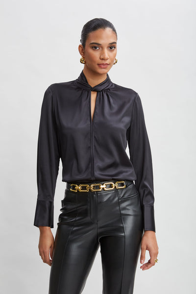Silk Twist Neck Shirt Image 3