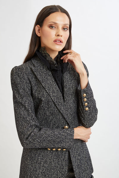 Metallic Tweed Blazer Image 5