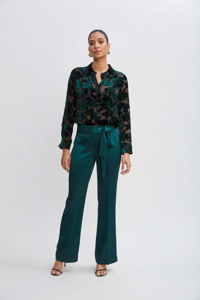 Satin Fit & Flare Sash Pant Image 3