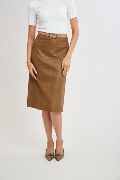 Croc Midi Skirt Image 5