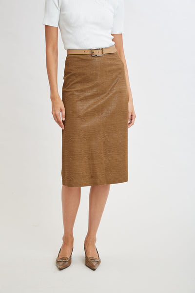 Croc Midi Skirt Image 1