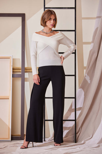 Cross Shoulder Cashmere Merino Sweater Image 2