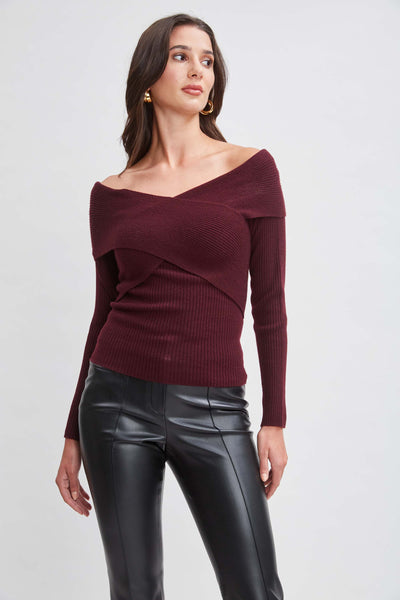 Cross Shoulder Cashmere Merino Sweater Image 1