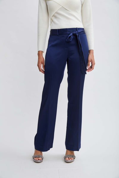Satin Fit & Flare Sash Pant Image 1