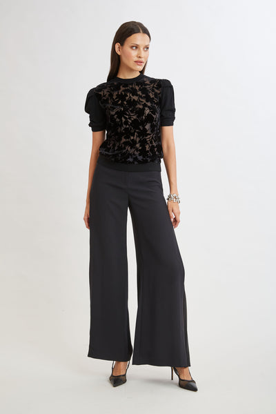 Burnout Velvet Short Sleeve Sweater Image 2