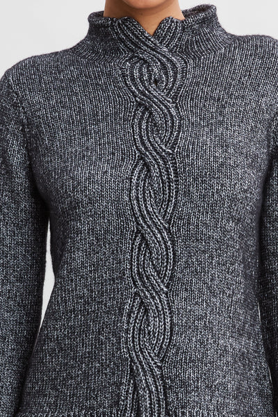 Cable Front Cotton Merino Sweater Image 5