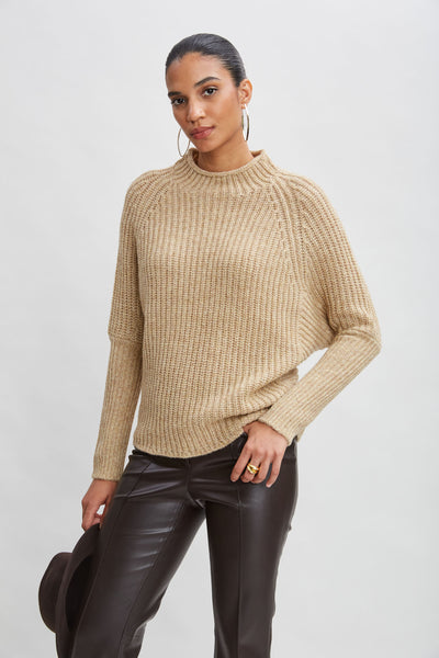 Metallic Mock Neck Sweater Image 3
