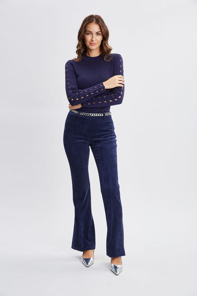 Openwork Sleeve Sweater Image 4