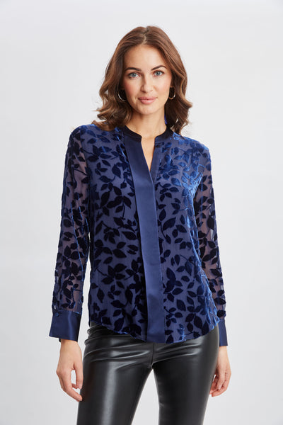 Satin Velvet Burnout Shirt Image 1