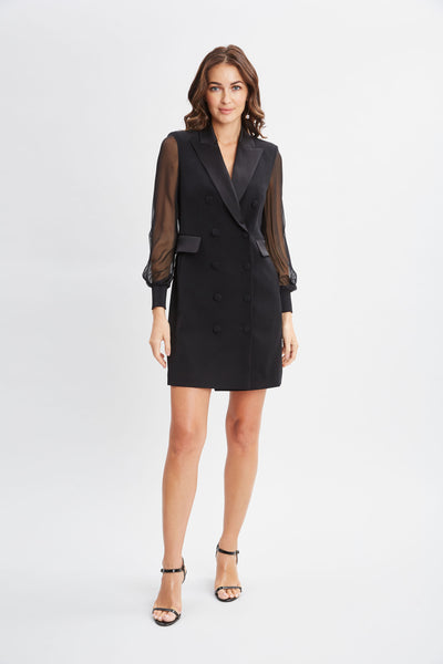 Chiffon Sleeve Blazer Dress Image 1