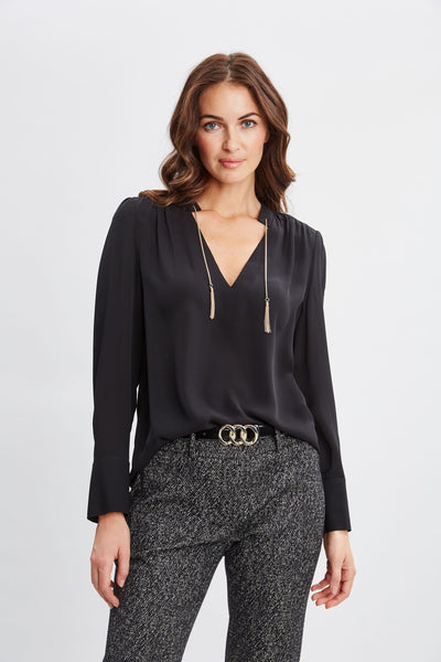 Silk Chain Tassel Shirt Image 1