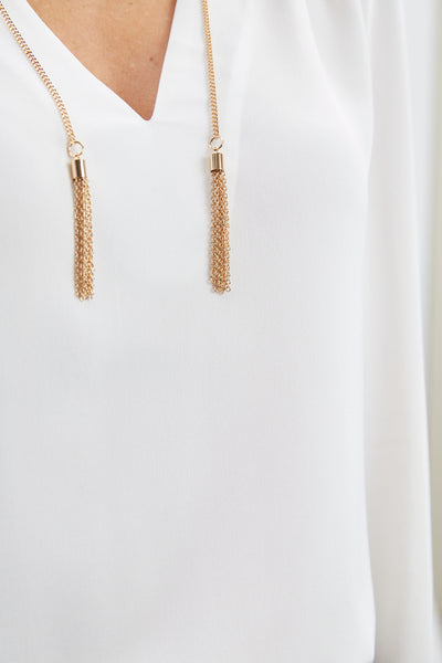 Silk Chain Tassel Shirt Image 5