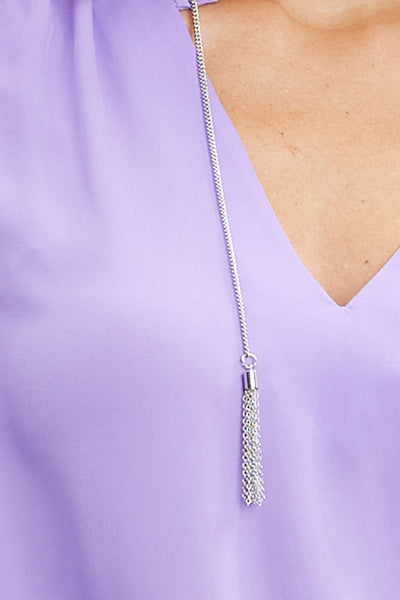 Silk Chain Tassel Shirt Image 4