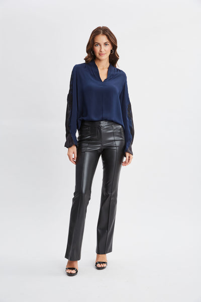 Lace Sleeve Silk Shirt Image 2