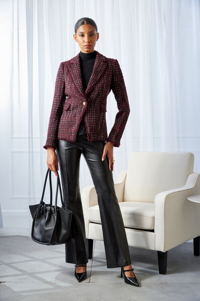 Tweed Single Button Blazer Image 5