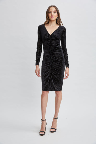 Burnout Velvet Ruched Dress Image 1