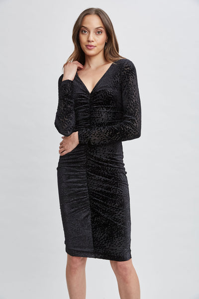 Burnout Velvet Ruched Dress Image 2