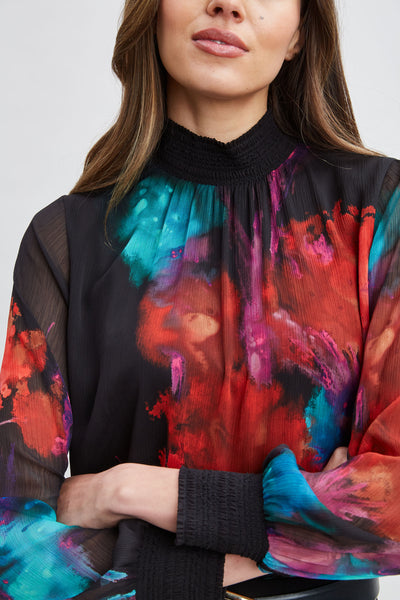 Mock Neck Studio Floral Shirt Image 5