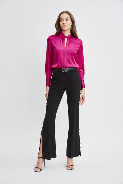 Silk Satin Twist Neck Shirt Image 2
