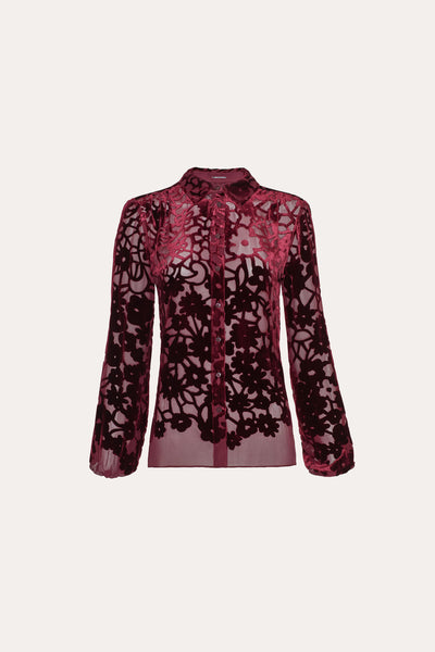 Stencil Burnout Velvet Shirt Image 1