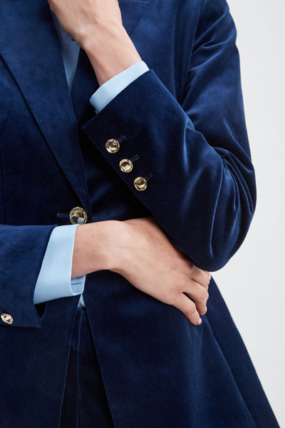 Single Button Velvet Blazer Image 7