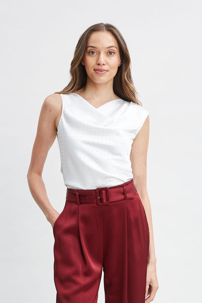 Satin Crystal Cowl Top Image 1