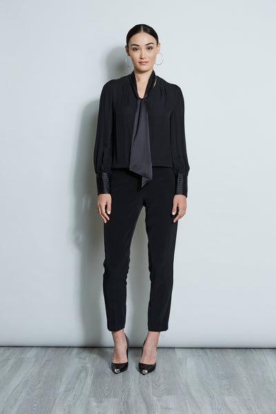 Blouson Satin Tie Shirt Image 3