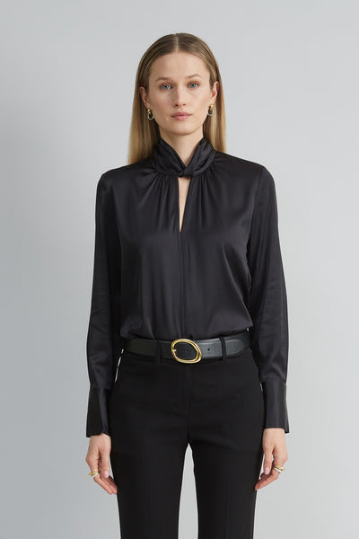 Silk Twist Neck Shirt Image 1