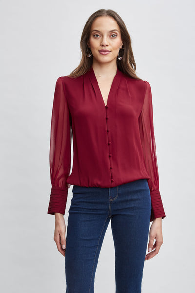 Silk Blouson Button Shirt Image 3
