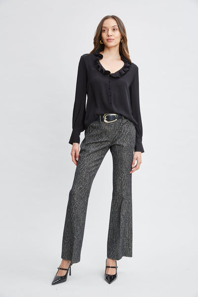 Silk Ruffle Neck Shirt Image 2